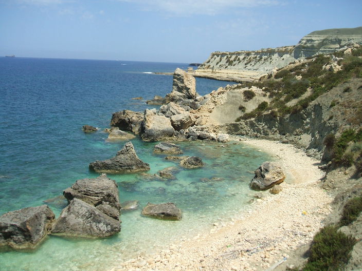Rocky beach in Malta