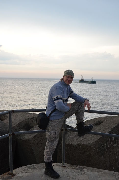 На маяка в Вентспилсе.