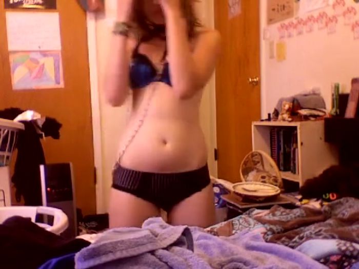 Young girl posing on camera