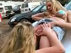 Outdoor sex with two blondes